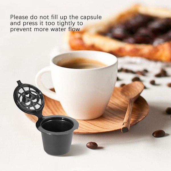 6 återanvändbara kapslar Återfyllningsbara kaffekapselfilter Kompatibla med kaffemaskiner med kaffe