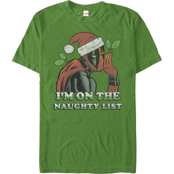 Deadpool Jag Är På Den Onda Listan Marvel Comics T-Shirt Ny L