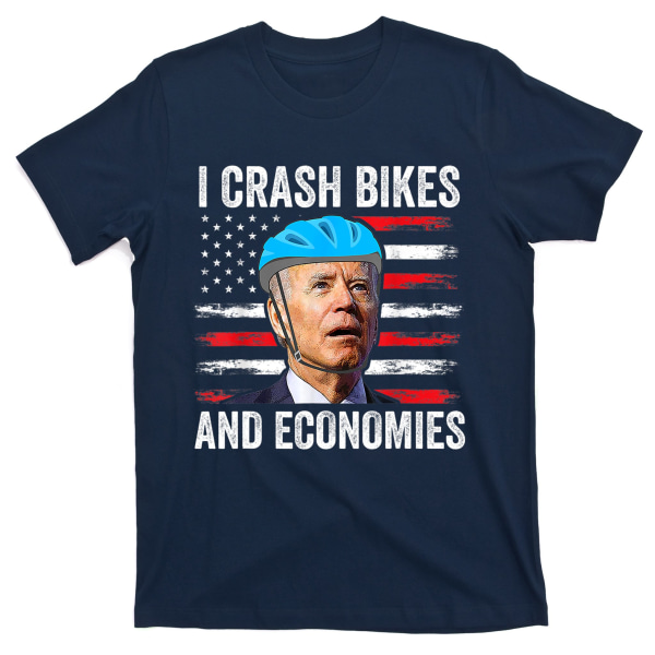 Biden Bicycle Jag Crashar Cyklar Och Ekonomier T-Shirt L