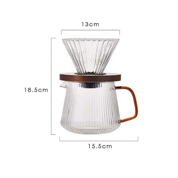 Hällkaffe Droppfilter Kaffe Kanne Set Kaffeserver Kaffemaskin Kopp V02 Glas Kaffefunnel Coff