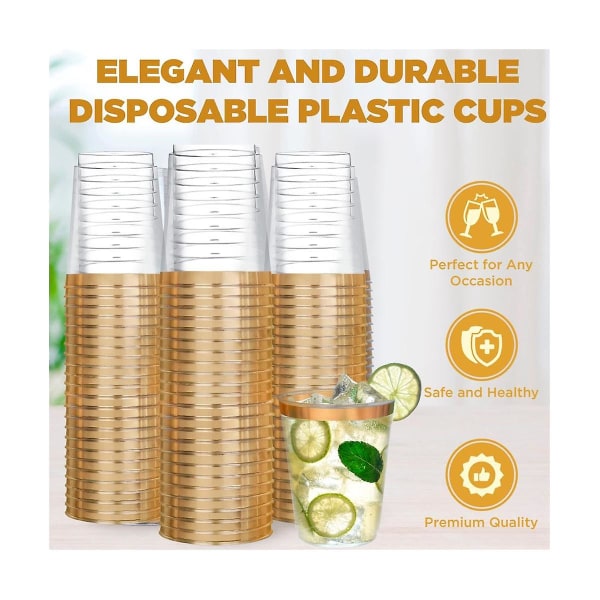 100 st plastvinglas klara engångsvinglas, plastvinglas, klara vinglas