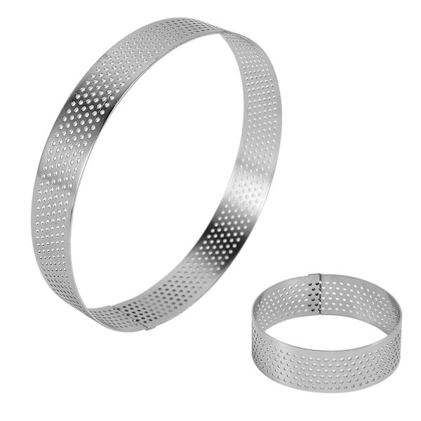 6 stk. Perforerede Tærteforme, Rustfrit Stål Varmebestandig Kage Mousse Ring Tærte Mousse Form