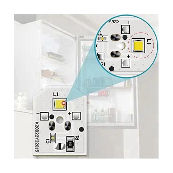 Erstatt Wr55x30602 Ps4704284 3033142 Eap12172918 A med LED-lys for Wr55x11132 Wr55x25754 Kjøleskap