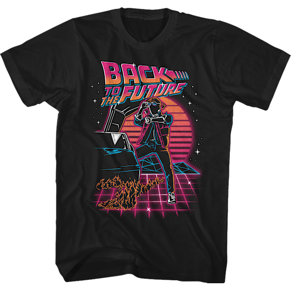 Retro Neon Tilbage Til Fremtiden T-shirt M