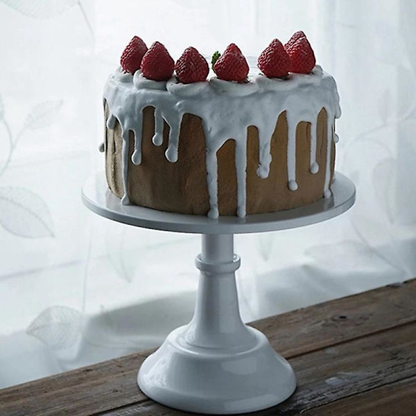 Metallkakestativ Rund Piedestal Dessertställ Cupcakes Display Bakplåt Vit Bröllop