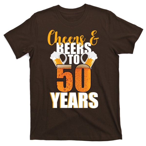 50-årsdag Cheers & Beers Til 50 År T-skjorte L