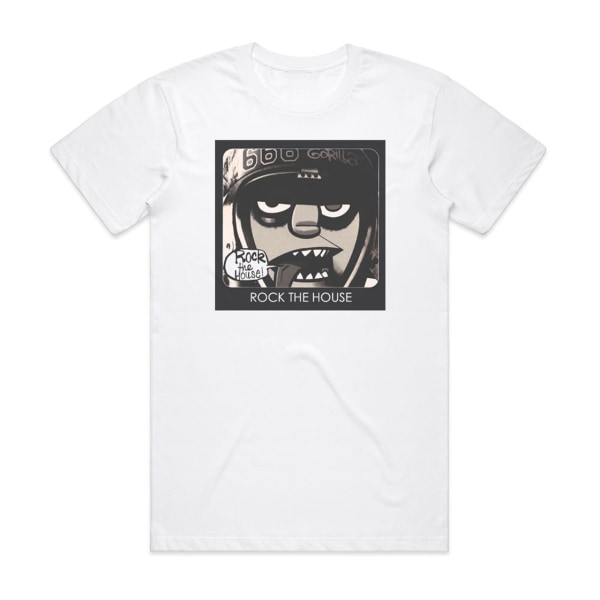 Gorillaz Rock The House Album Cover T-Shirt Vit L