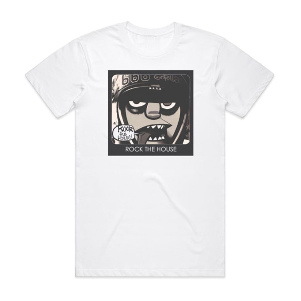 Gorillaz Rock The House Album Cover T-Shirt Vit M