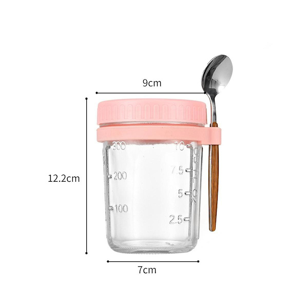 4 beholdere til overnight oats med låg og ske glas masonjar til overnight oats utætte