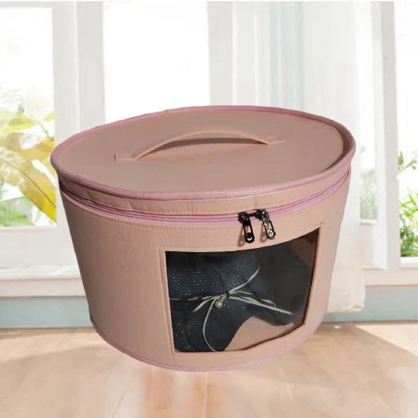 Hattboks Organizer Rund Reiseskrin for Hatter Foldbar Hatt Organizer med Støvdeksel Stor Hatt Oppbevaring