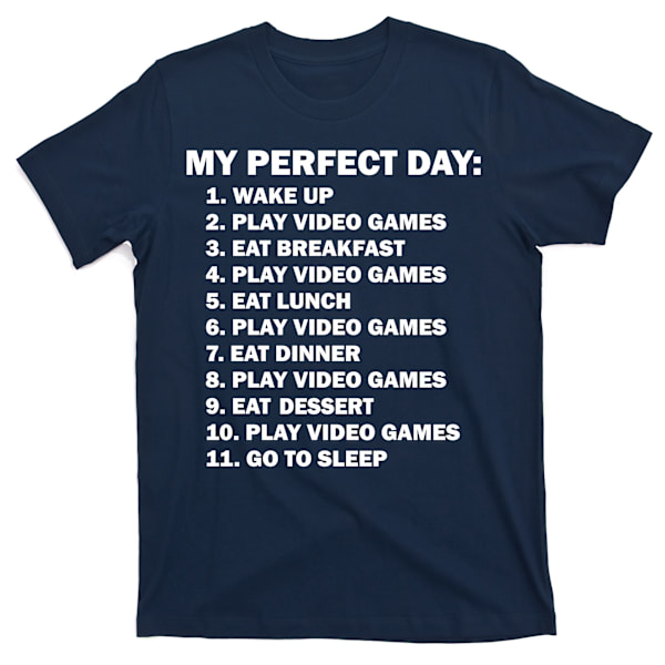 Min Perfekte Dag Sove Spis Spil Videospil T-shirt L