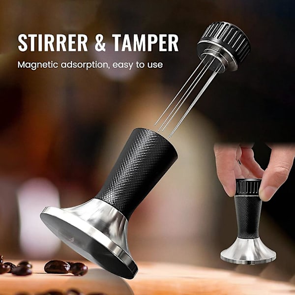 2 i 1 53,3 mm Espresso-krus & Kaffeekrus med omrører, Espresso-presse i rustfritt stål