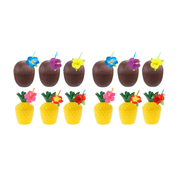 24 Count Hawaiian Party Coconut Pineapple Cups Hawaiian Party Summer Beach Party Födelsedag Hawaiian Party T