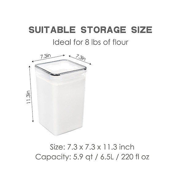 Mel- og sukkerbeholdere (6,5L hver) - Lufttette kjøkken- og pantrybeholdere for matlagring i bulk, blå