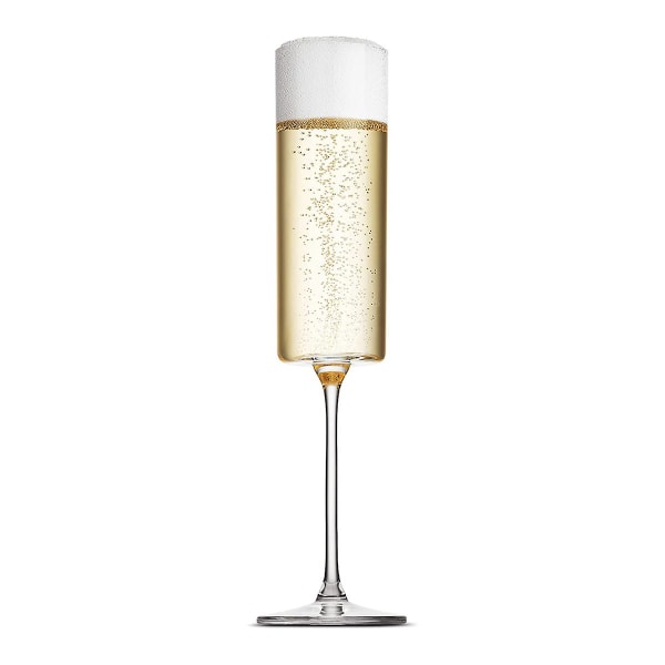 Champagne by the Glass 4-pack 6 oz Champagne Flutes Set med 4, Premium fyrkantiga bågar blåst glas vinglas