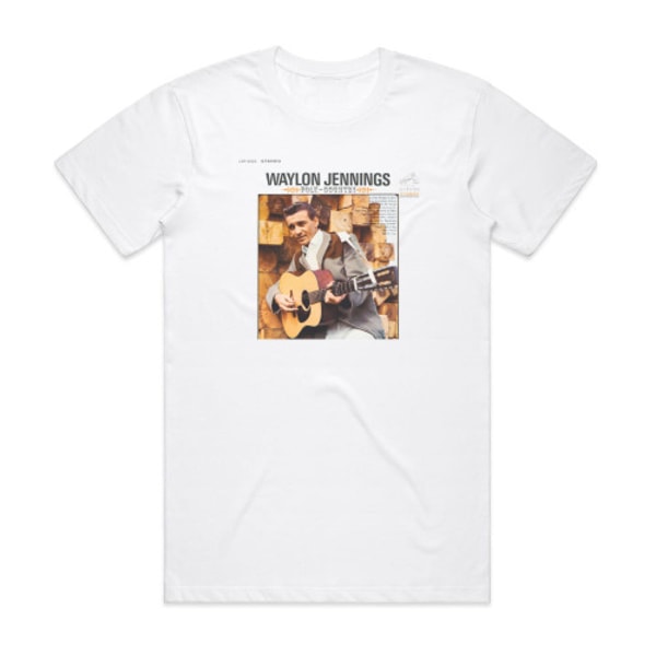 Waylon Jennings Folk Country Album Cover T-Shirt Vit XL