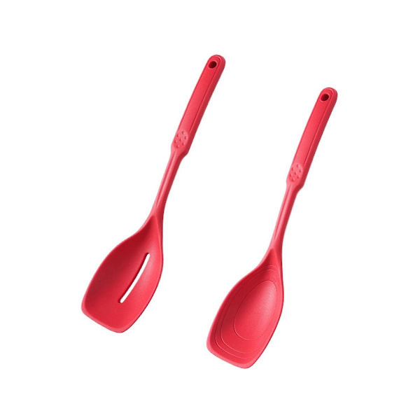 Silikon Køkken Skeer, Non-Stick Spaltede og Faste Skeer Sæt med Dyb Lig og Måling, Køkken