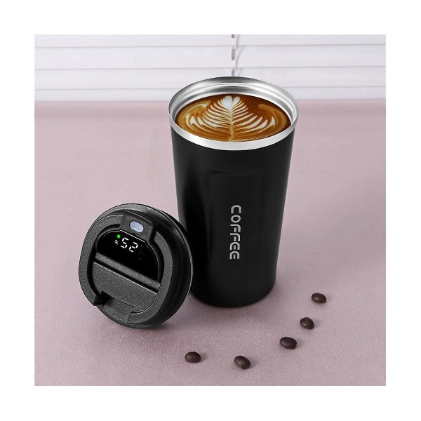 510ml Smart Temperaturkopp med LED-display, Isolerad Termosmugg, Svart
