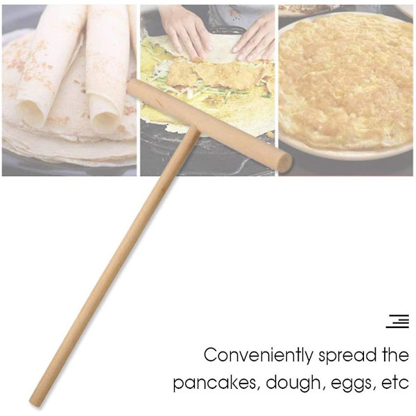 4 st T-formade pannkakssmetsspridare i trä, träpannkaksspridare, pannkaksspridare