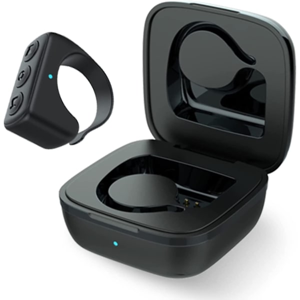 Bluetooth-fjärrkontroll för fingertopp, trådlös sidvändare med laddningsfodral kompatibel med iPhone Android iPad mobiltelefon