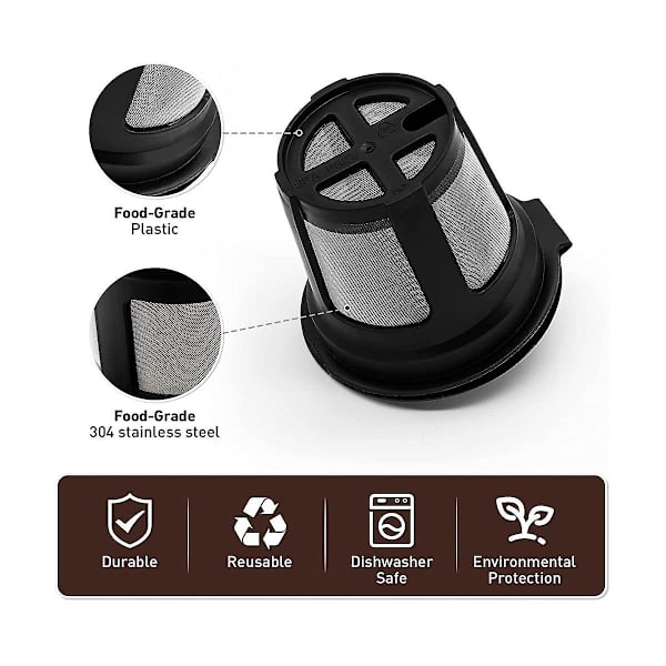 4-pack återanvändbara K-kopp-pods för Ninja Dual Brew kaffebryggare, återanvändbara K-pods för evigt K-kopp kaffe