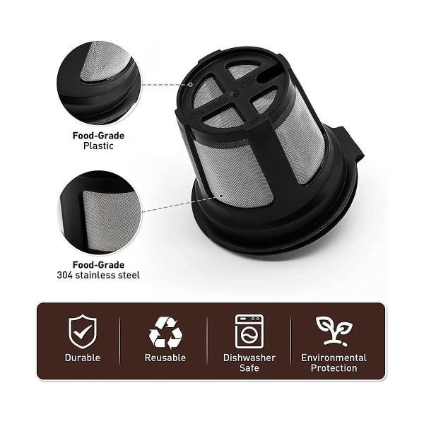 4-pakks gjenbrukbare K-kopp-pods for Ninja Dual Brew kaffemaskin, gjenbrukbare K-pods for alltid K-kopp kaffe