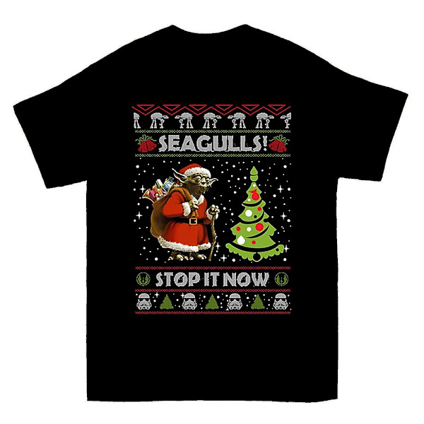 Santa Yoda Seagulls Stop It Now Gave T-skjorte M