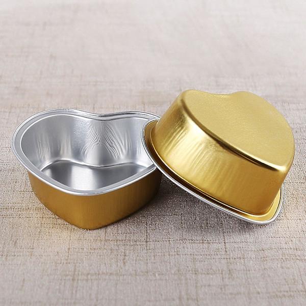 50 st net bakformar mousse kaka pudding kopp dessert låda hjärtaformad bakning aluminium-resistent folie