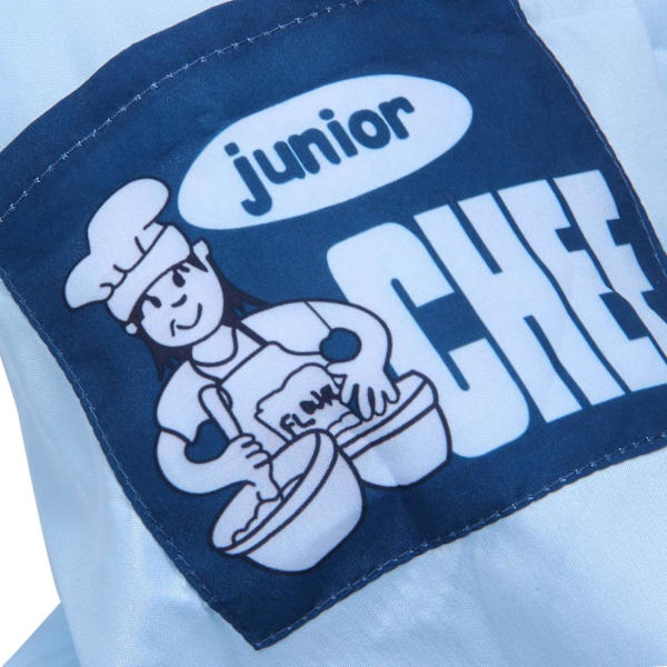 2 st. Kockmössa och Förkläde för Barn, Kockkläder för Baka & Matlagning, Junior Kockgåva (Blå)