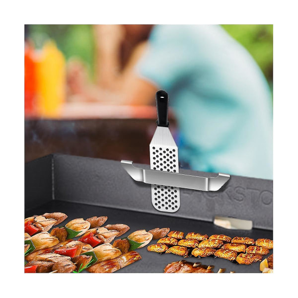 Stekspatelhållare, rostfritt stål grillverktygshållare, camping picknick grilltillbehör