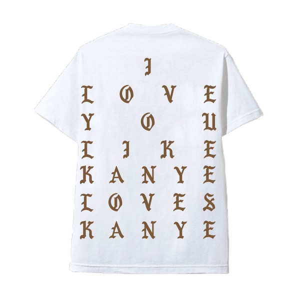 Livet av Pablo White Tee älskar Kanye Brown Font T-shirt XXXL