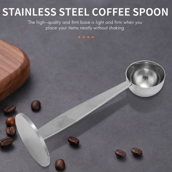 Espresso-stativ kaffemåleskje tamper i rustfritt stål kaffe- og teverktøy måleskje tamper