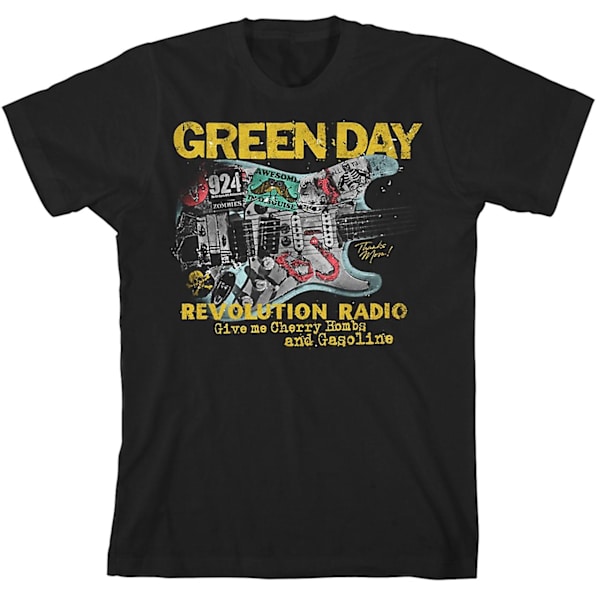 Grön Dag Gitarr Blå T-shirt S