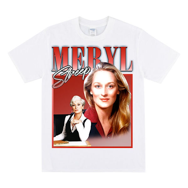 MERYL STREEP -kunnianosoitus T-paita White M
