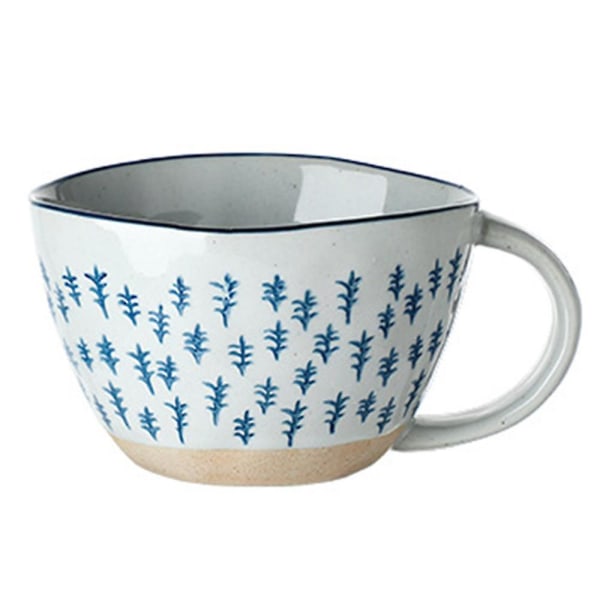 Vintage Keramik Kaffeekopp, Mjölk Havregryn Frukostkopp med Handtag, A