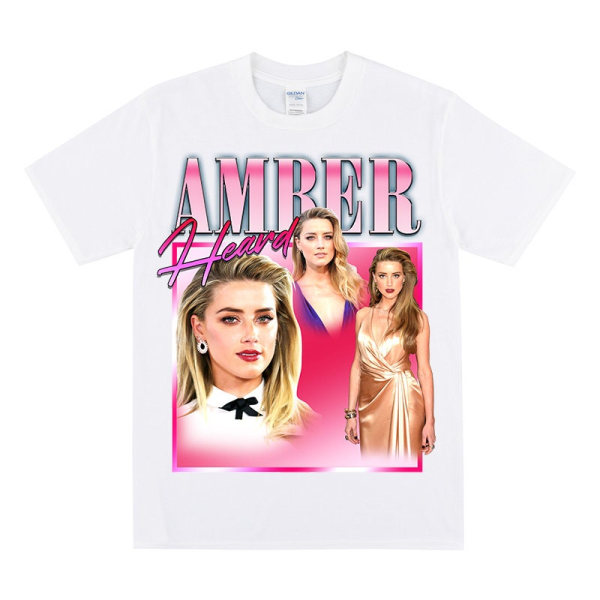 AMBER HEARD Tribute T-shirt White M