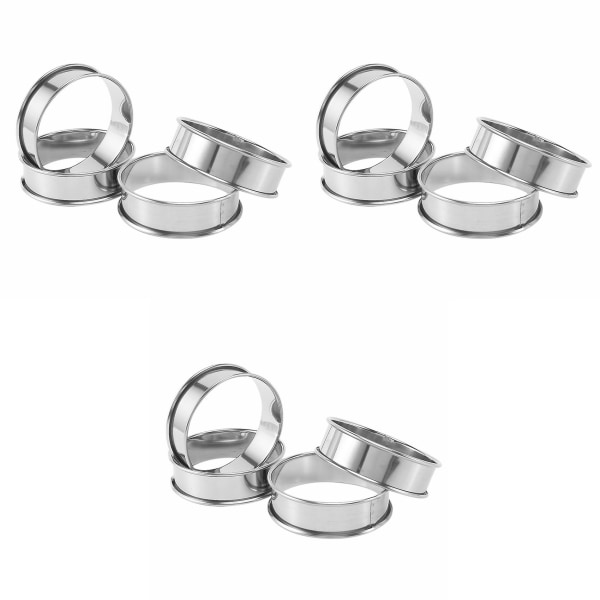 12 stk. Dobbelt Rulle Pie Ringe, English Muffin Ringe Professionelle Muffin Ringe