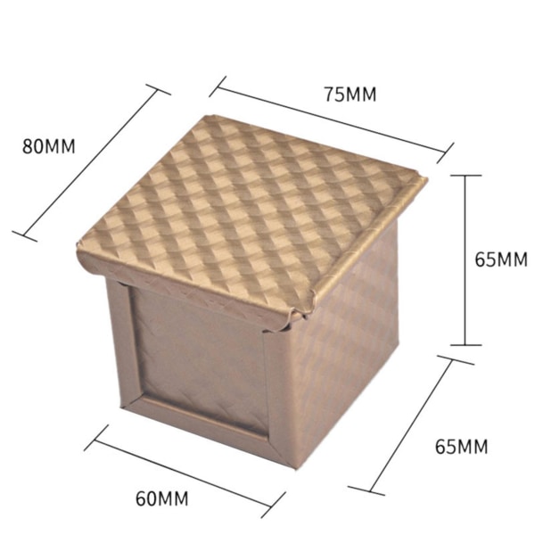6x Kvadratisk Brödform med Lock Toastform Brödform Pullman Brödform med Lock Icke-klibbig Mini Vatten C