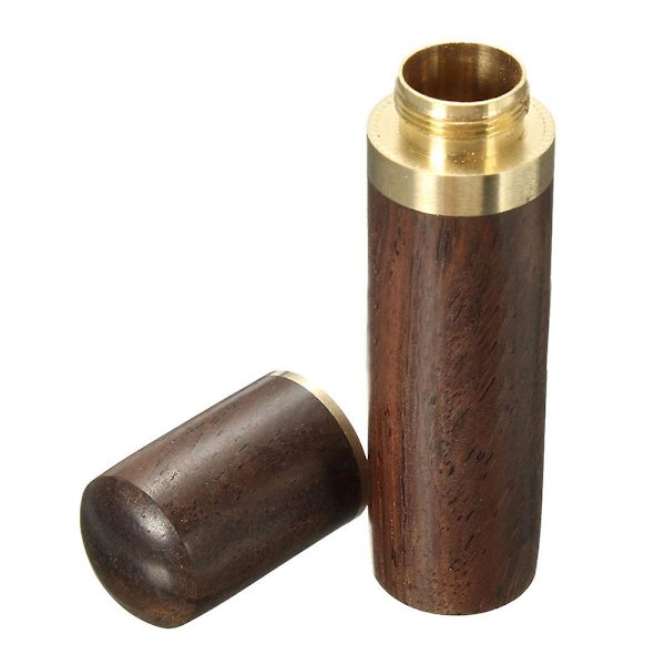 Miniatyrbehållare för tandpetare i ebenholts, bärbar, handgjord present, 8*1,8 cm