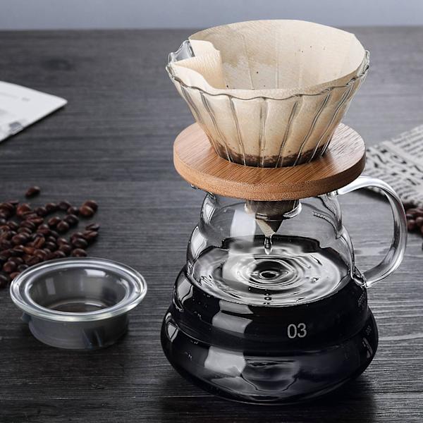 2 st träkaffefilter, återanvändbara, V60-stil, glaskaffefilter, återanvändbart kaffefilter