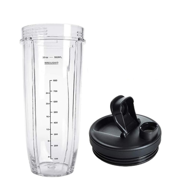 Lock, 32 oz kopp och 7 finsblad kompatibla med Ninja Automatic IQ 1000 Watt Blender Tillbehör Ersättning