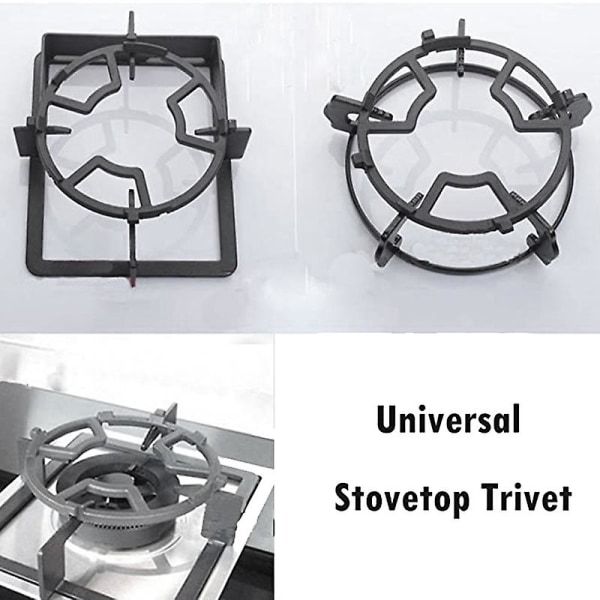 2 Pak Universal Sorte Wok Støtteringe Komfur Trivet Stativ