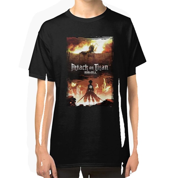Vintage attack på Titans Anime Black klassiska T-shirt T-shirt L