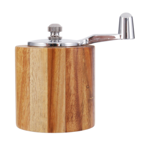Salt- och pepparkvarn, Handvevad Träpepparkvarn Saltshaker med Klassiskt Handtag, Justerbar