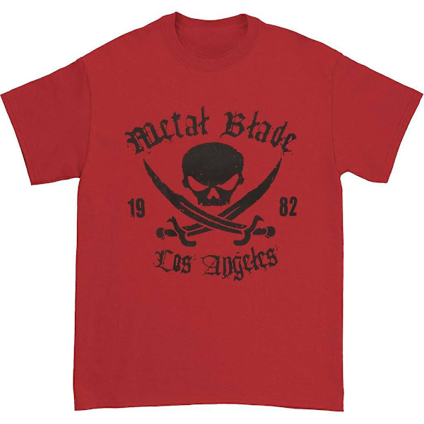 Metal Blade Records Pirat Logo Sort Blæk Rød T-shirt M