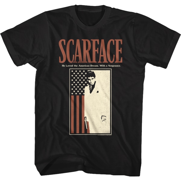 T-shirt med amerikansk flagga och Scarface XXL