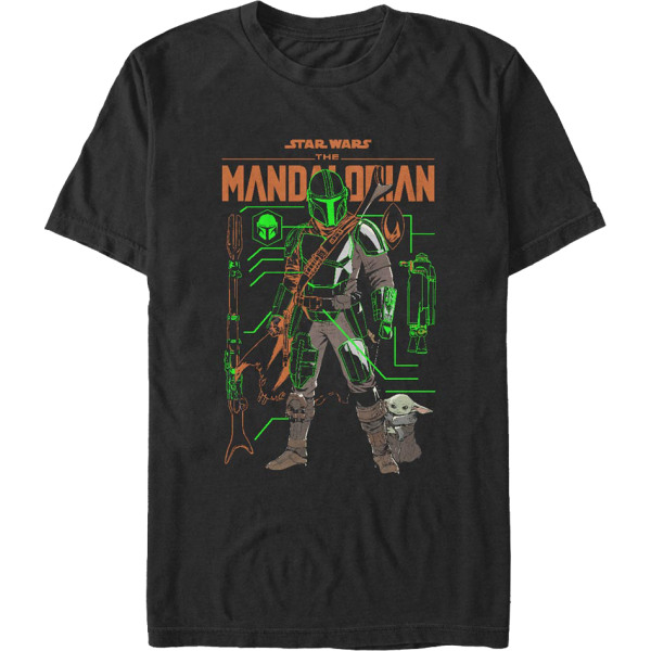 The Mandalorian And The Child Outlines Star Wars T-shirt XL