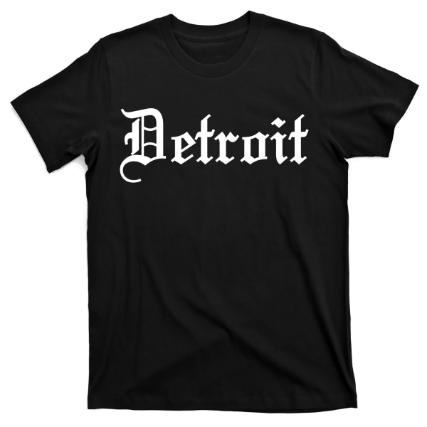 T-shirt med Detroit D Michigan-logotyp i gammal engelsk stil XXL