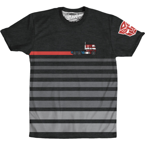 Sublimeret Optimus Prime Stripe Transformers T-shirt XL