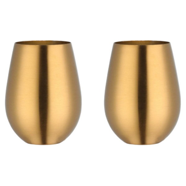 2 st 500ml Ölvin Glas Öl Tumlare Cocktail Juice Mjölk Glas Metall Vattenglas Guld